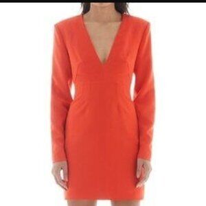 NWT LBV V Neck Long Sleeved Dress with Shoulder Pads